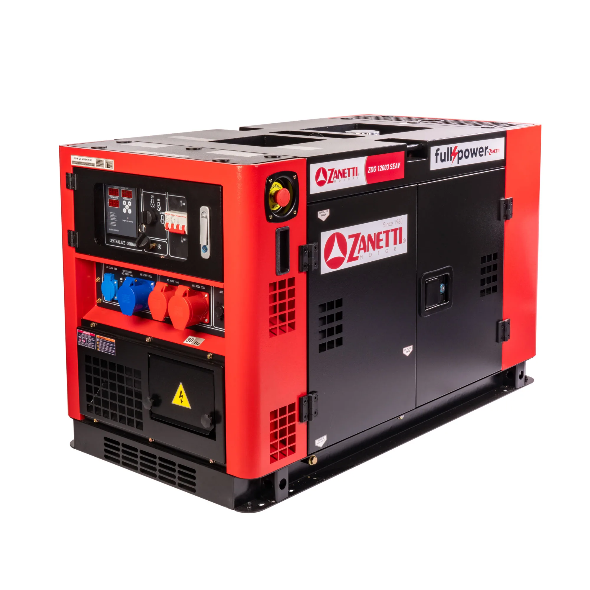 Zanetti ZDG 12003 SEAV – Generatore Diesel Full Power Silenziato 12,5 kW Monofase/Trifase con AVR - immagine 2