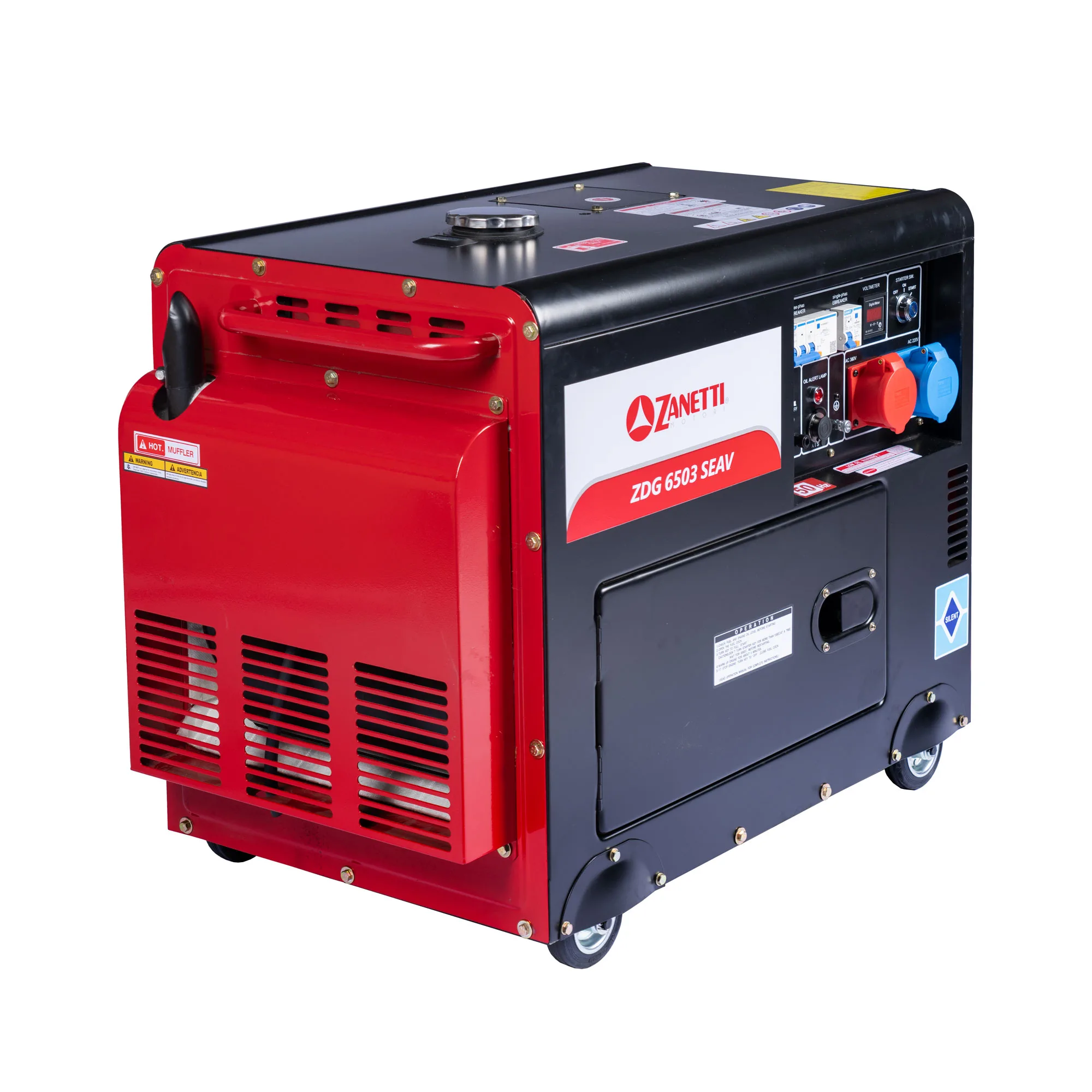 Zanetti ZDG 6503 SEAV – Generatore Diesel Full Power Silenziato 4,5 kW Monofase/Trifase con AVR - immagine 2