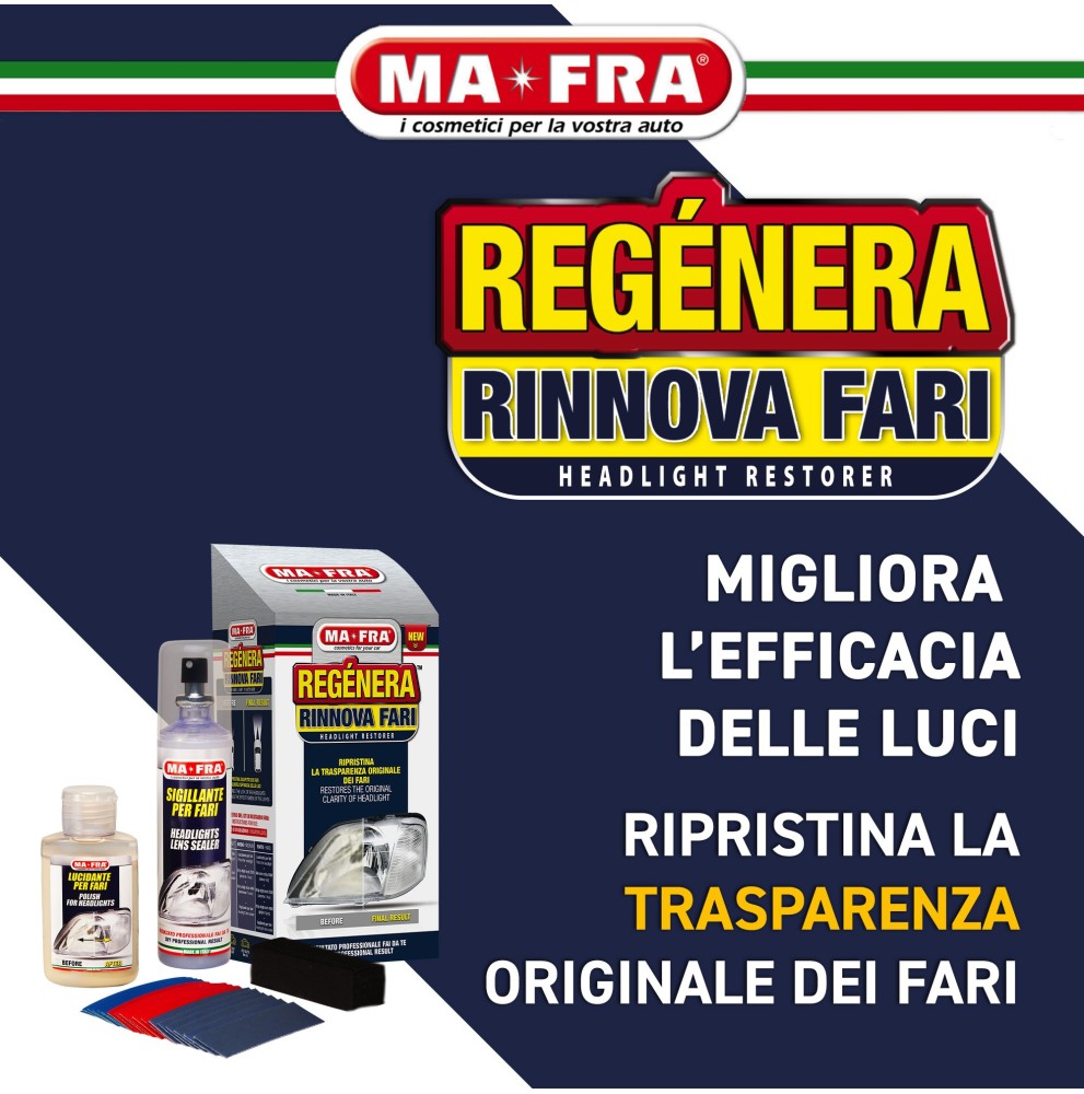 Kit Regénera Fari Mafra – Kit Rigenerante e Protettivo per Fari Auto