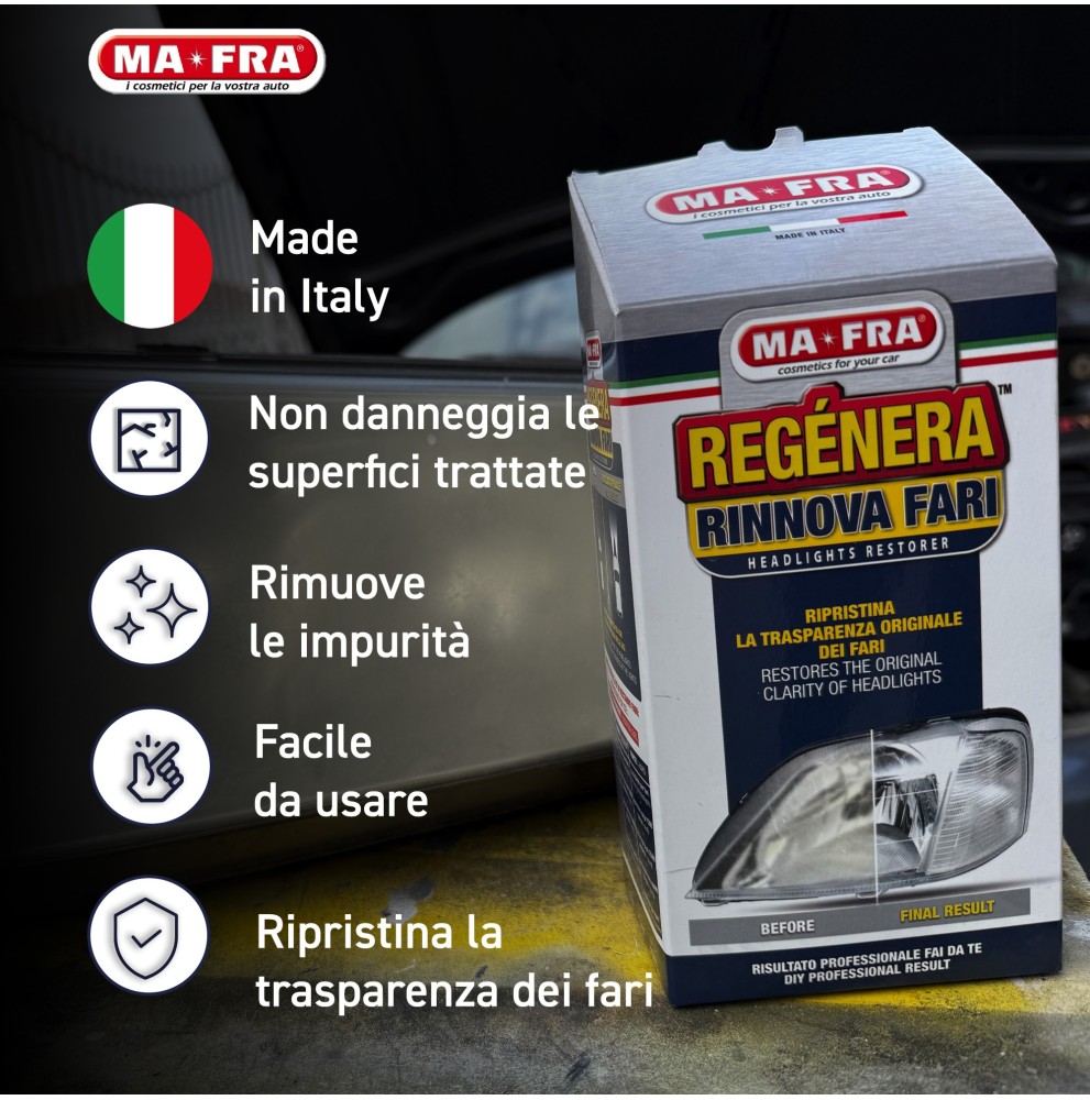 Kit Regénera Fari Mafra – Kit Rigenerante e Protettivo per Fari Auto