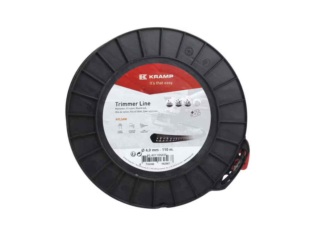 NL40110NKR Filo decespugliatore Nylsaw Ø 4 mm 110 m quadrato nero Kramp