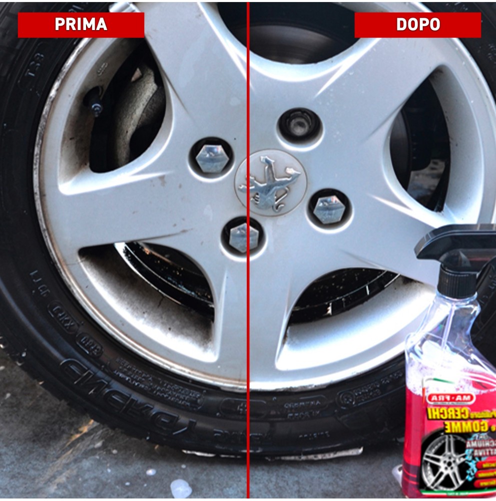 Pulitore Cerchi e Gomme – Detergente Professionale 2in1 per Cerchi in Lega e Pneumatici