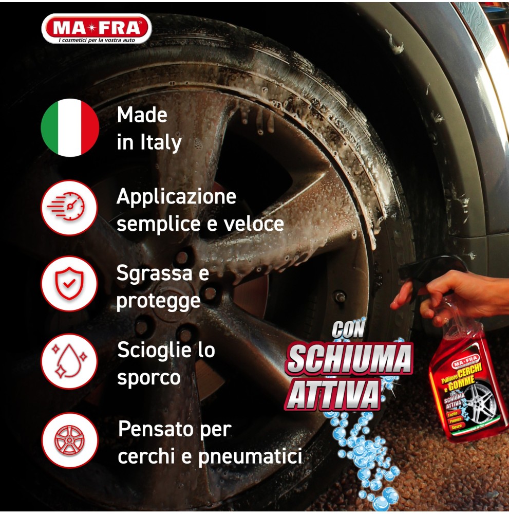 Pulitore Cerchi e Gomme – Detergente Professionale 2in1 per Cerchi in Lega e Pneumatici