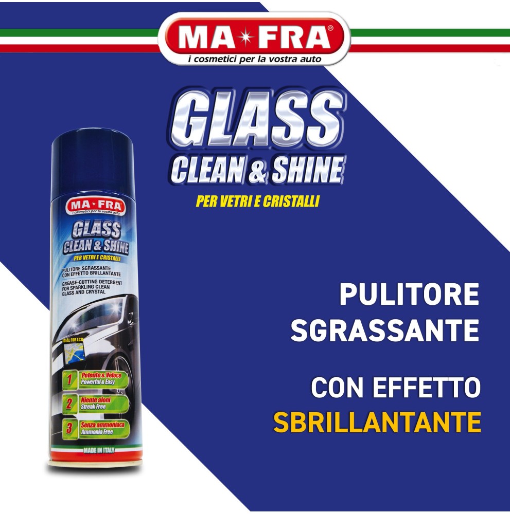 Glass Clean & Shine – Pulitore Vetri Sgrassante Professionale 300 ml