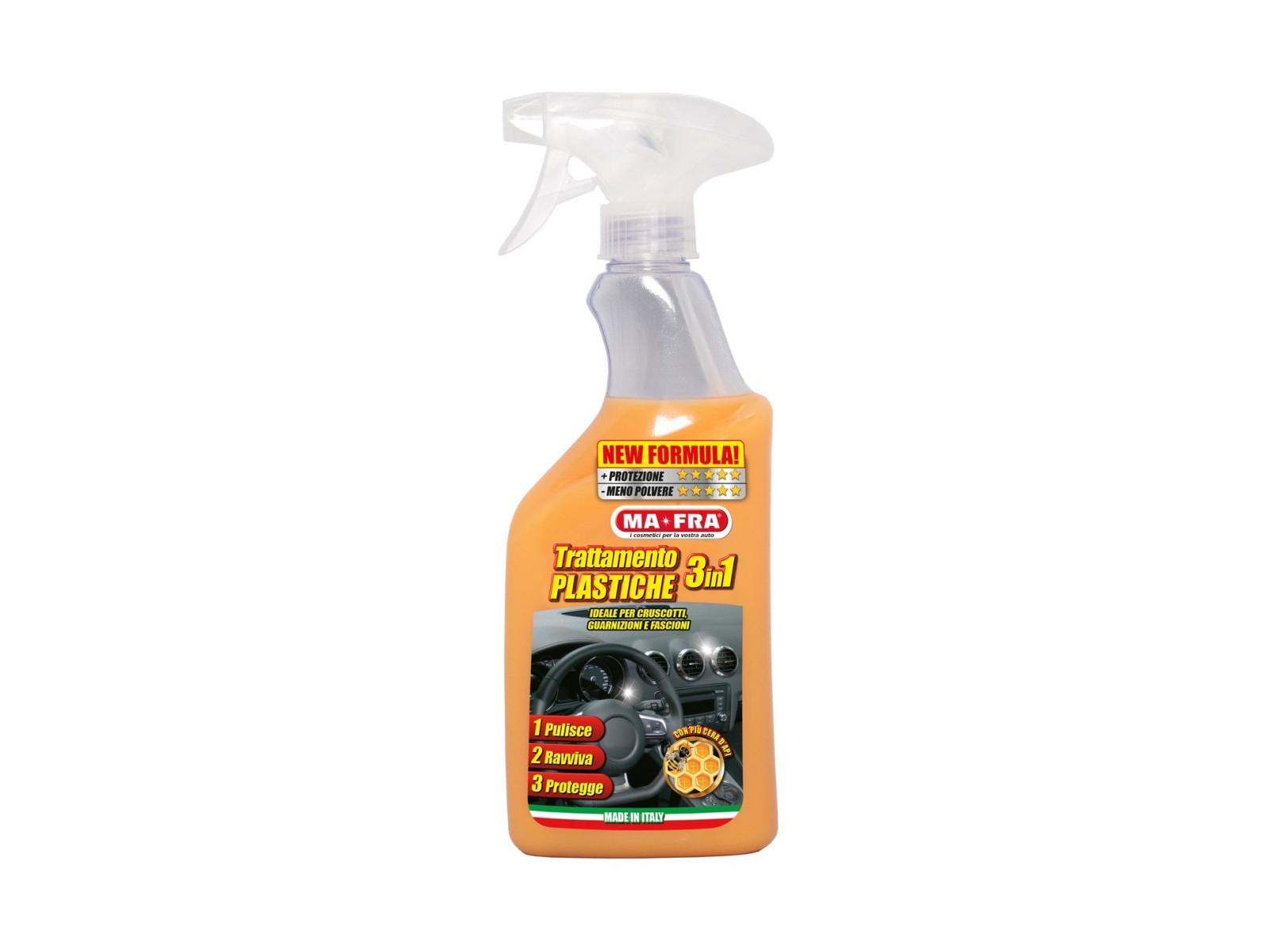 Trattamento 3in1 Plastiche – Pulitore, Ravvivatore e Protettivo Anti-UVA 500 ml
