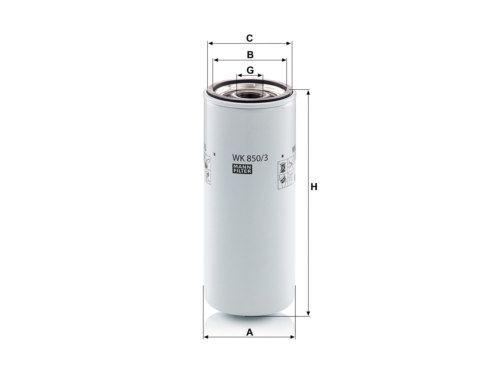 Filtro carburante MANN-FILTER WK850/3 – per Volvo, Caterpillar, Claas, Doosan e AGCO