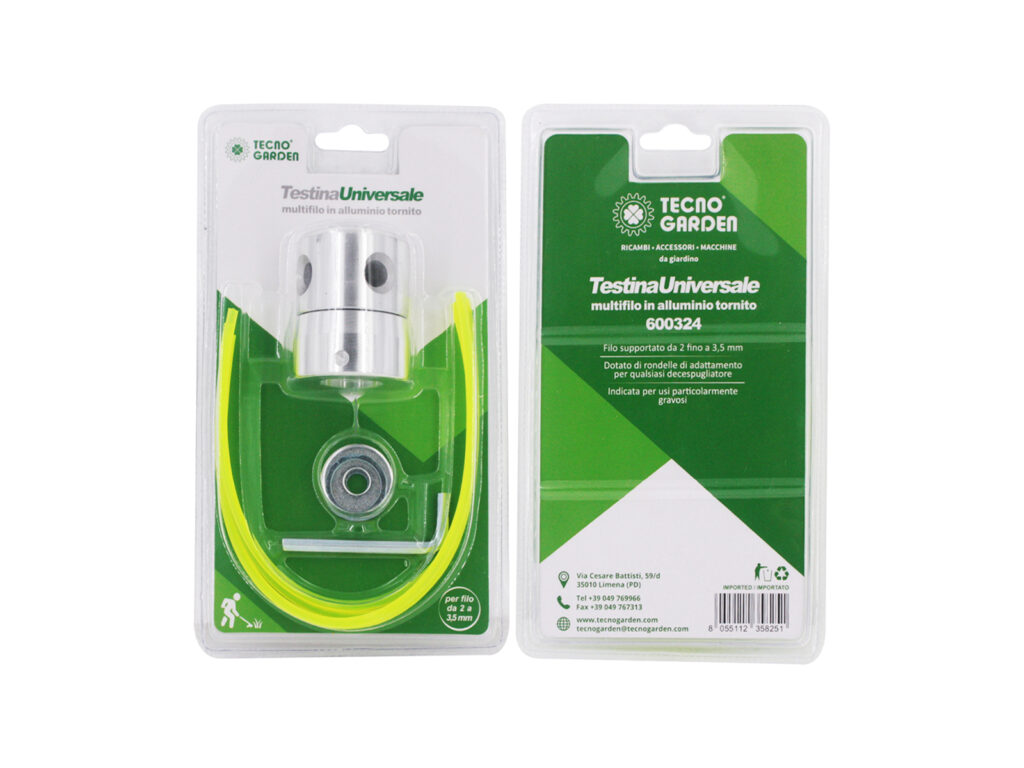 Testina universale multifilo in alluminio tornito per decespugliatore – uso gravoso