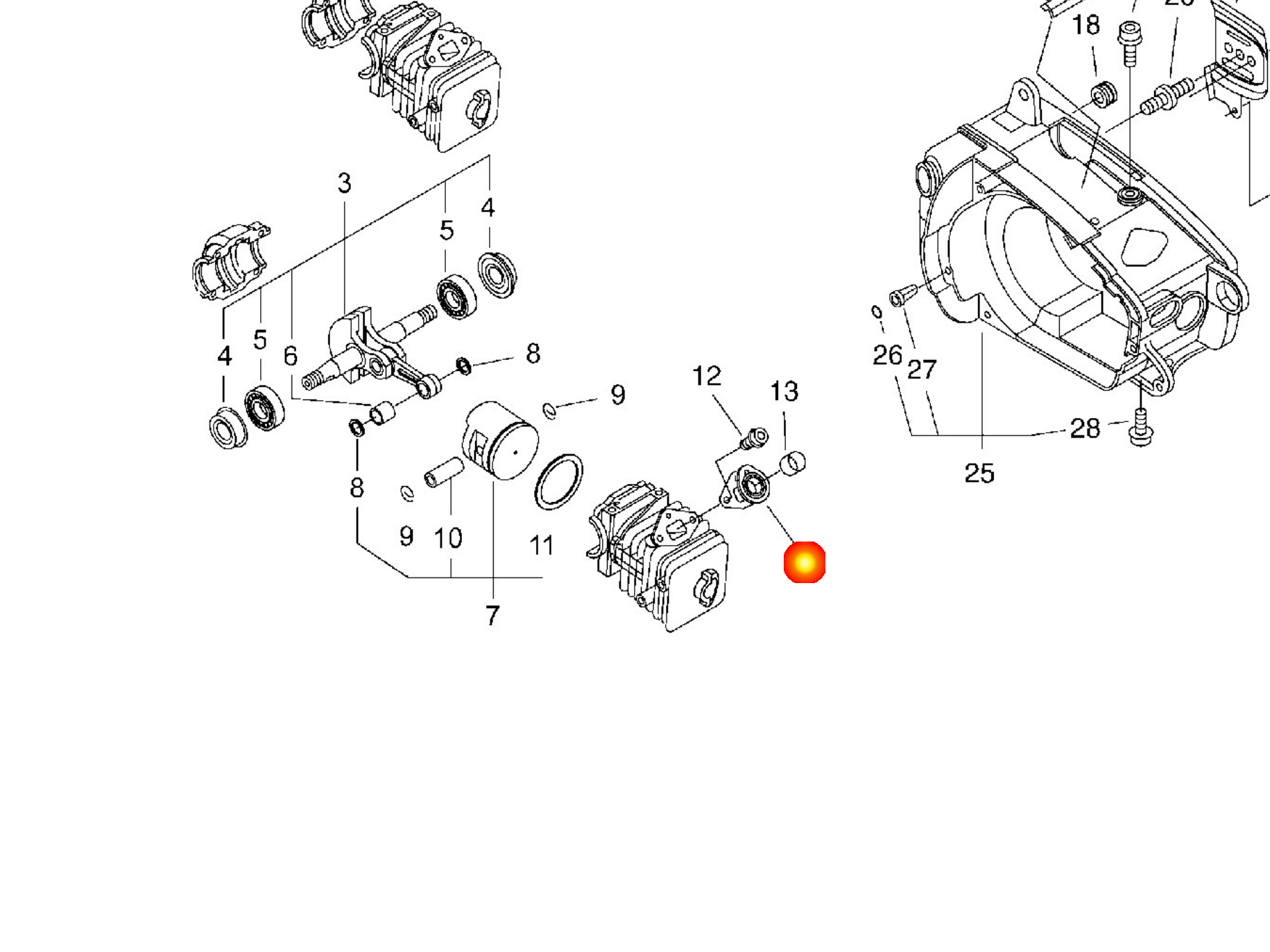 Echo ECRA202000001 – Collettore originale per motoseghe Echo CS-260 / CS-270 / CS-280 / CS-281