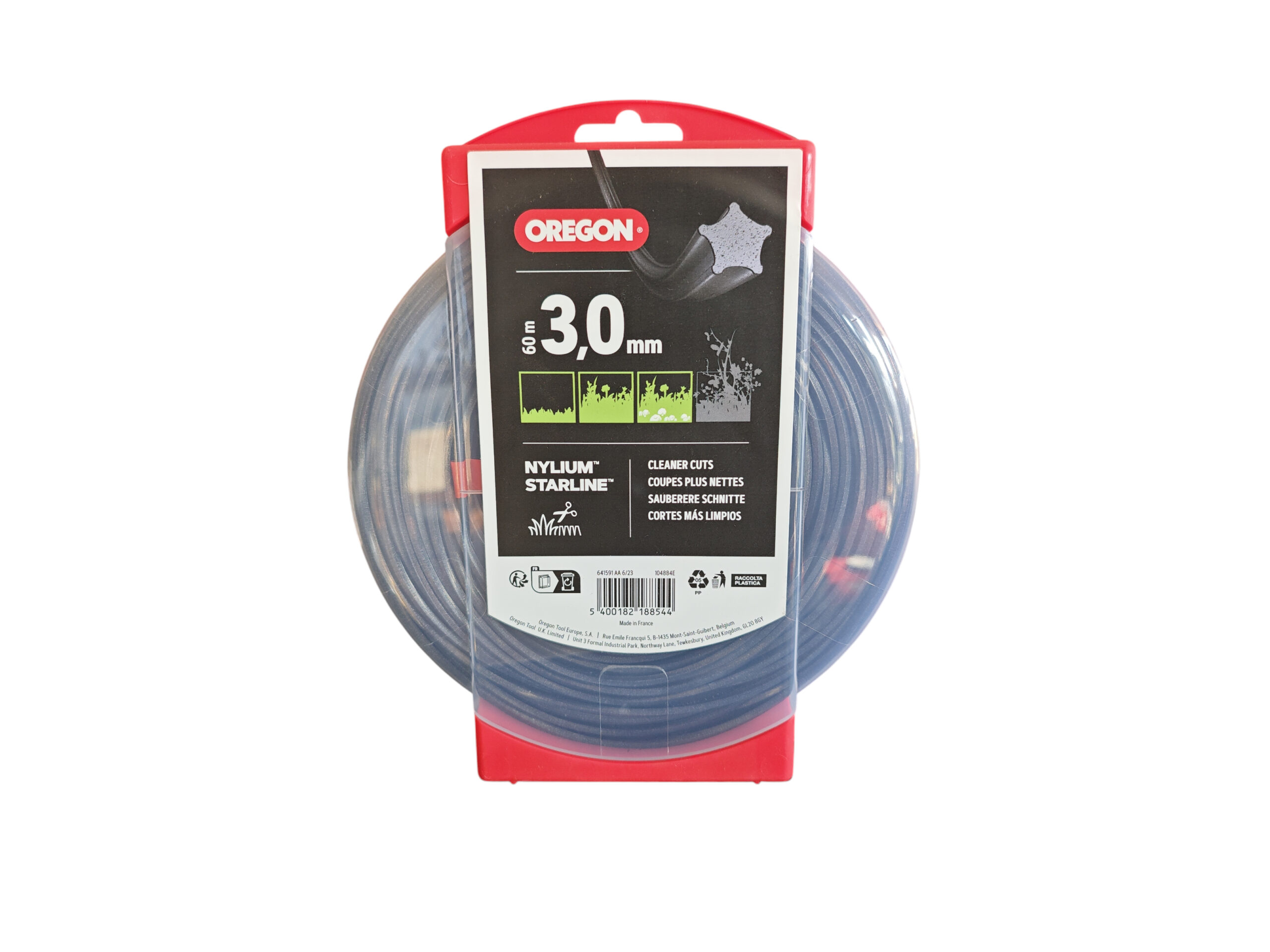 104884E Filo decespugliatore Oregon Ø 3,0 mm x 60 m – Nylium Starline