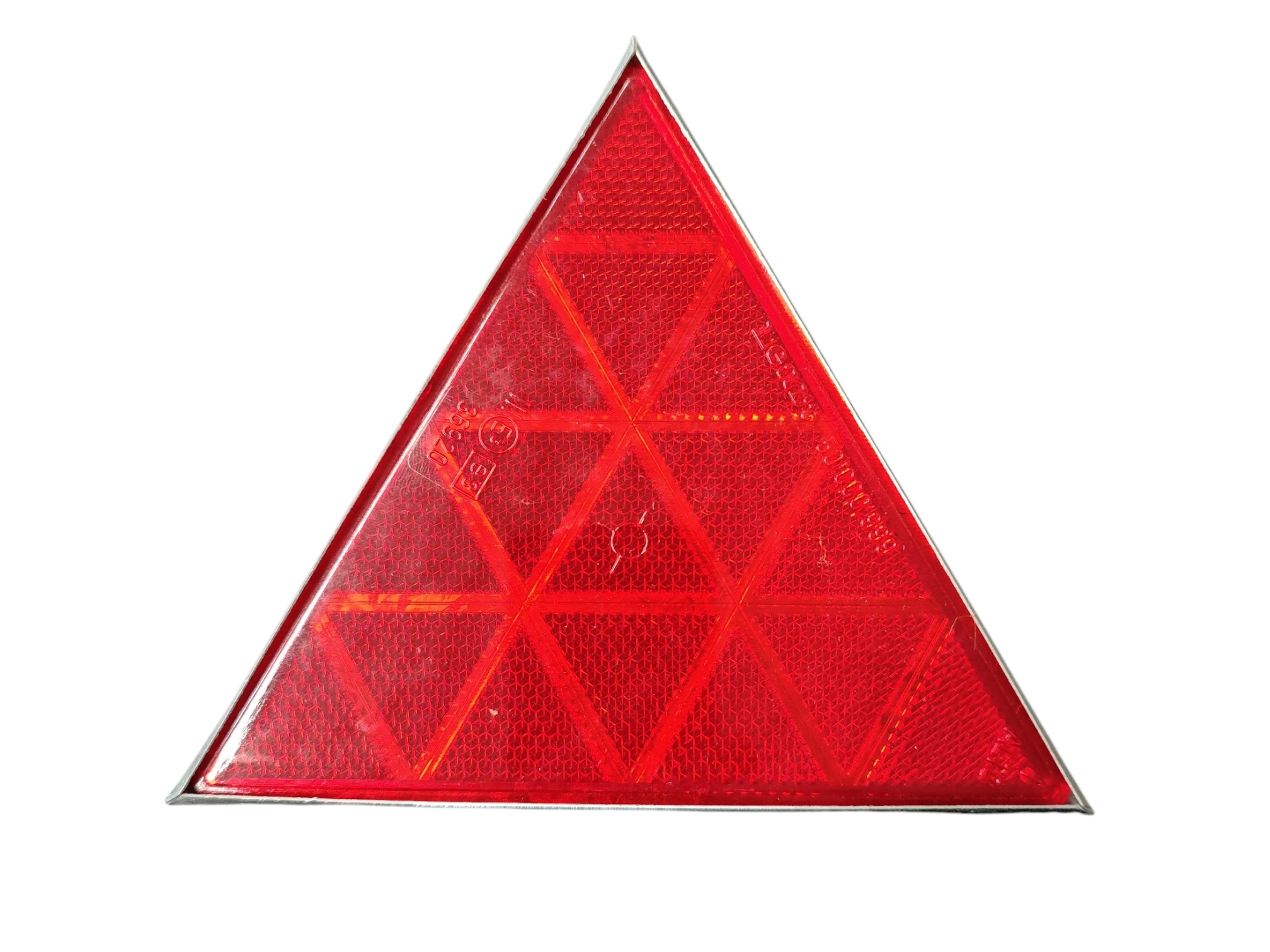 CATADIOOTTRO TRIANGOLARE ROSSO PER RIMORCHIO – 169×145 mm CON VITI