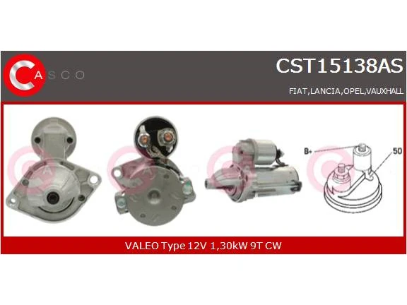 CASCO CST15138AS – Motorino di Avviamento 12V 1,30 kW 9 Denti Ø64 mm