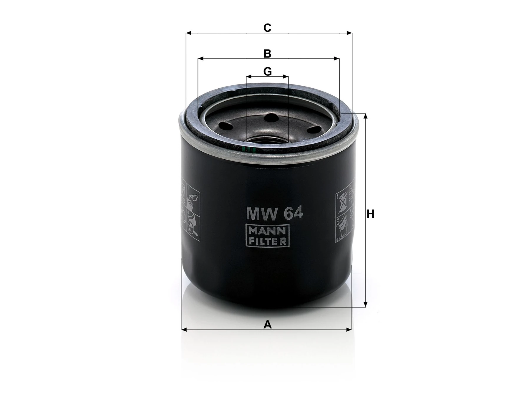 Filtro Olio MANN-FILTER MW64 M20x1.5