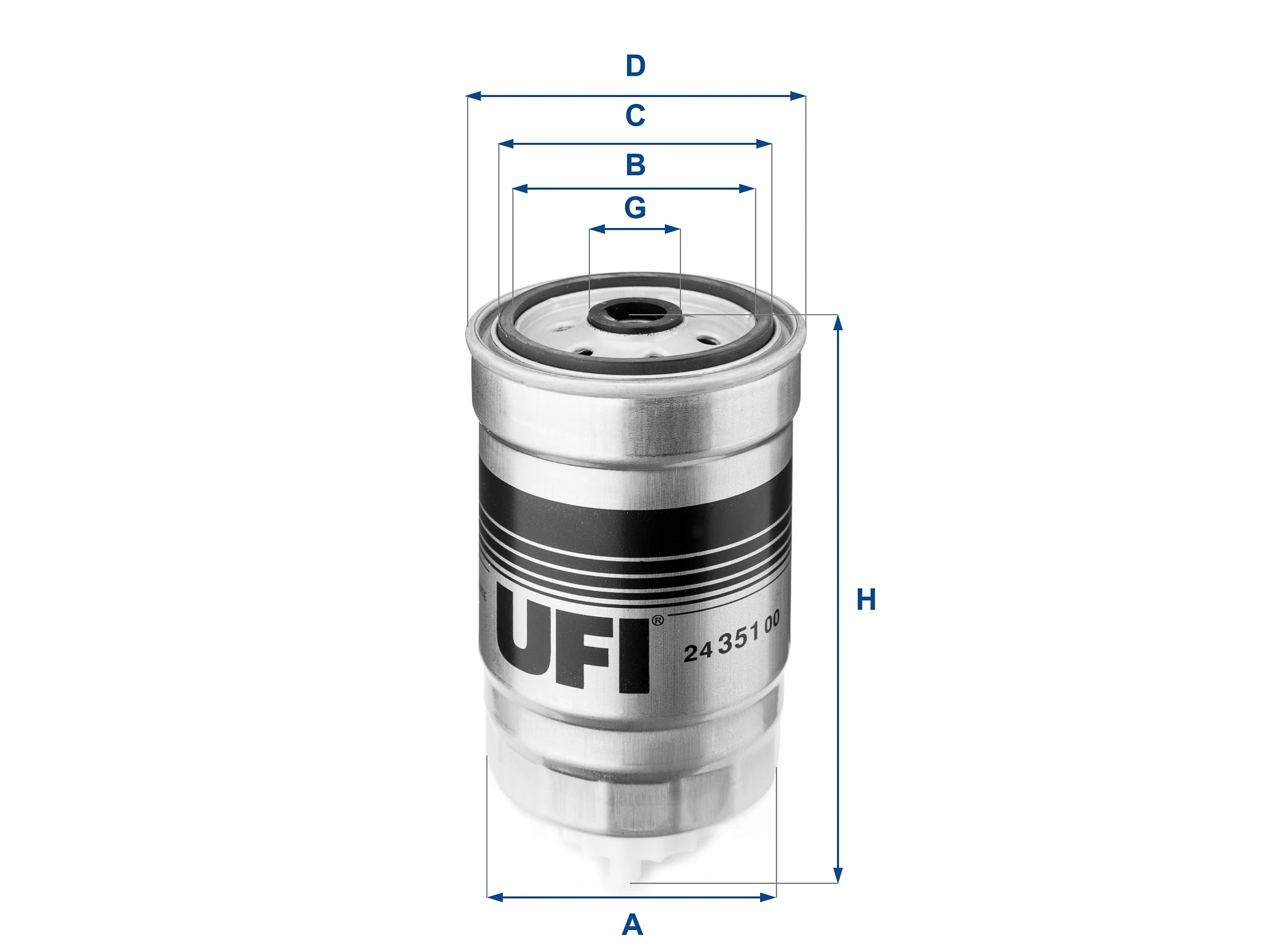 UFI 24.351.00 – Filtro carburante gasolio avvitabile