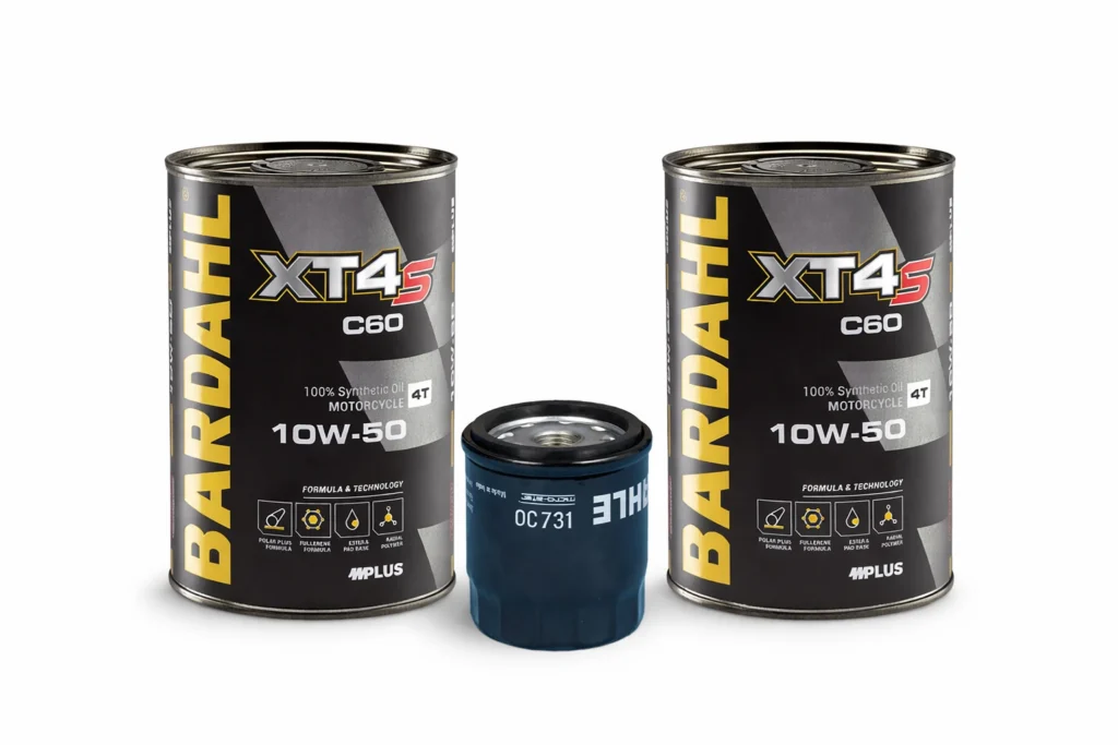 Kit Tagliando Scooter Piaggio e Peugeot Filtro Mahle OC731 + 2L Olio Bardahl XT4-S C60 10W-50
