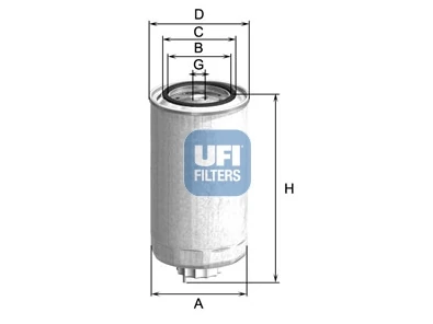 Filtro carburante UFI 24.312.00 3/4-16 UNF per Fiat macchine industriali