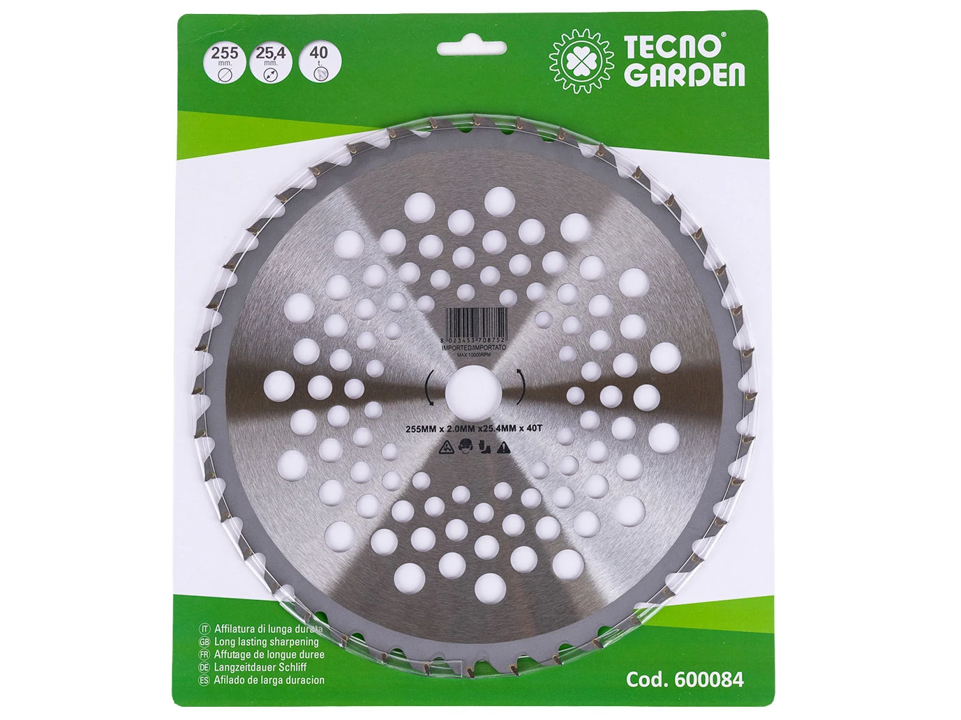 Disco per Decespugliatore 40 Denti Tecno Garden al Tungsteno