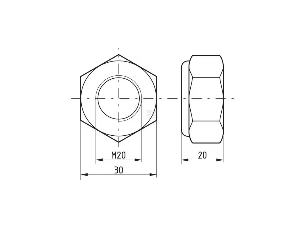 Dado autobloccante M20x2,50 DIN985 Kramp