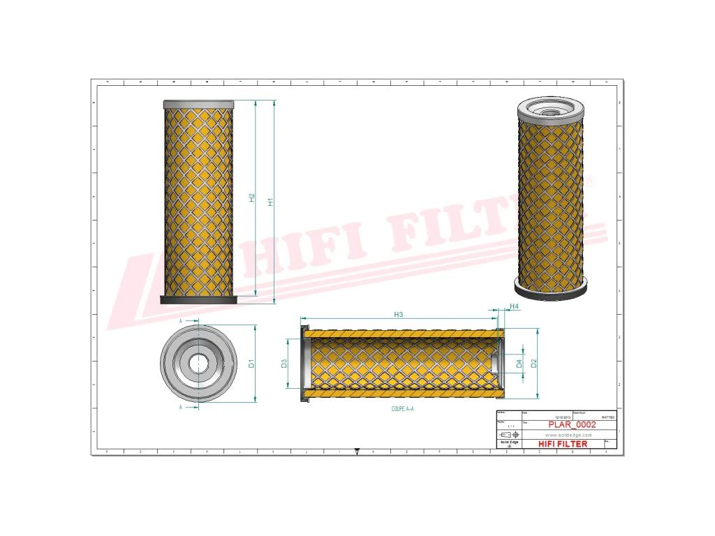 HIFI Filter SA11916 Filtro Aria Bobcat Kubota Fiat