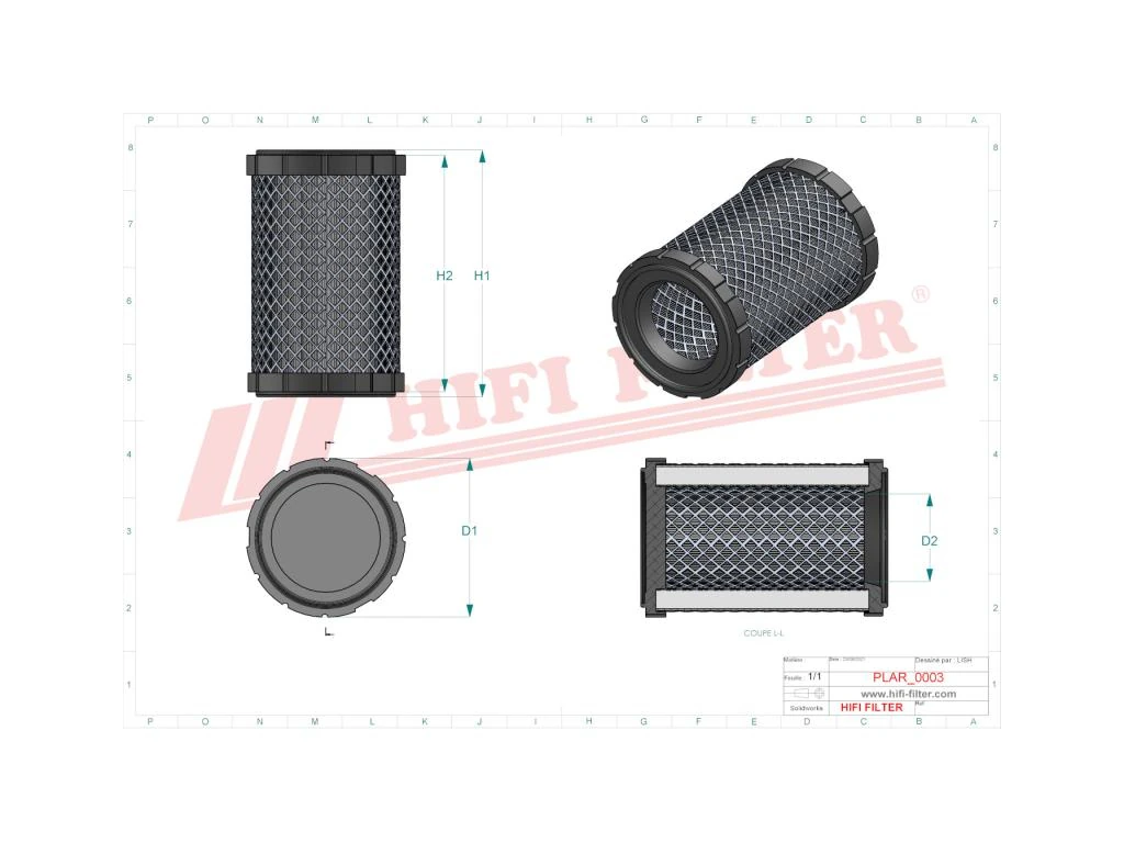 HIFI Filter SA16059 Filtro Aria Bobcat Komatsu Kubota Volvo