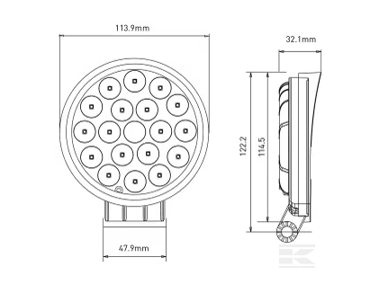 LA10046 KRAMP – Faro da Lavoro LED 36W 2850 lm 10-30V Ø 113,9 mm