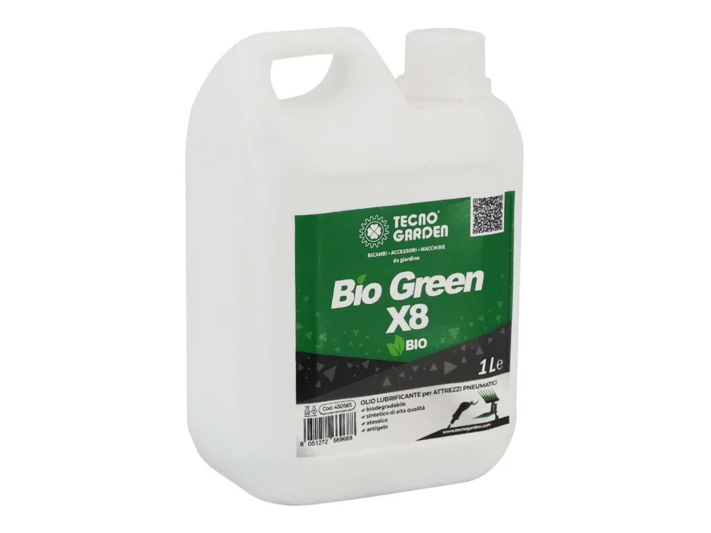 TECNO GARDEN – Olio Lubrificante Bio Green X8 per Attrezzi Pneumatici 1 L