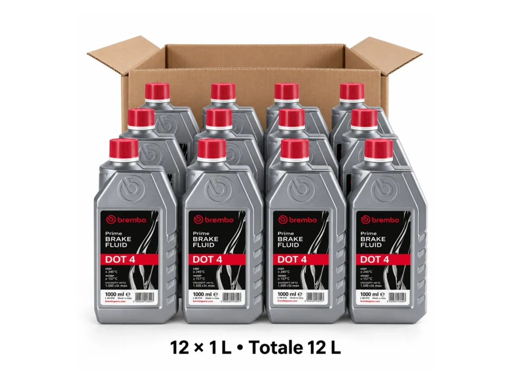 Brembo L 04 010 – Liquido Freni DOT 4 Cartone 12 × 1 L